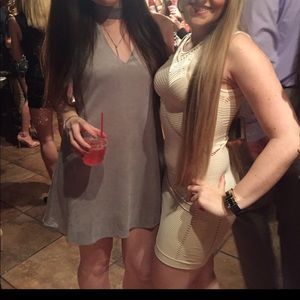 Grey A-line suede dress